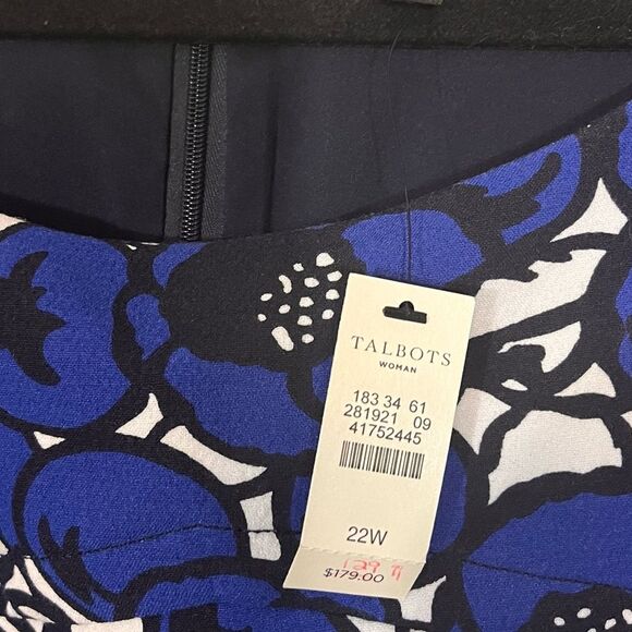 Talbots Blue And White Floral Dress Size 22W - Picture 9 of 11